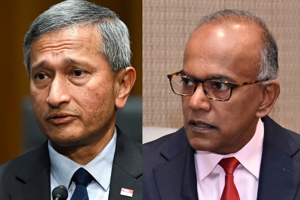 Singapore’s Foreign Minister Vivian Balakrishnan (left) and Law Minister K Shanmugam are seen in this composite picture. Photo: dpa, SCMP